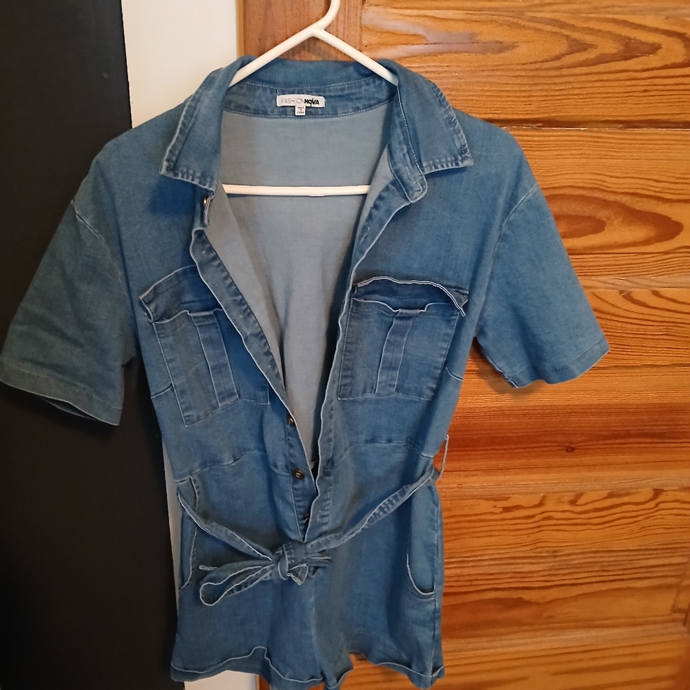 Denim romper